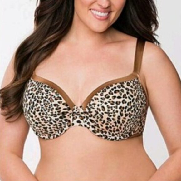 CACIQUE Smooth Boost Leopard Cheetah Print Bra - Size 44DDD - Picture 1 of 13